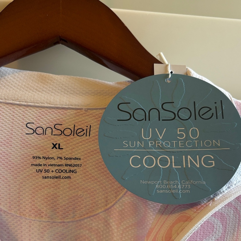 SanSoleil NWT Long Sleeve Pink Hearts Quarter Zip Sun Golf Pickleball Shirt NEW - Picture 7 of 16